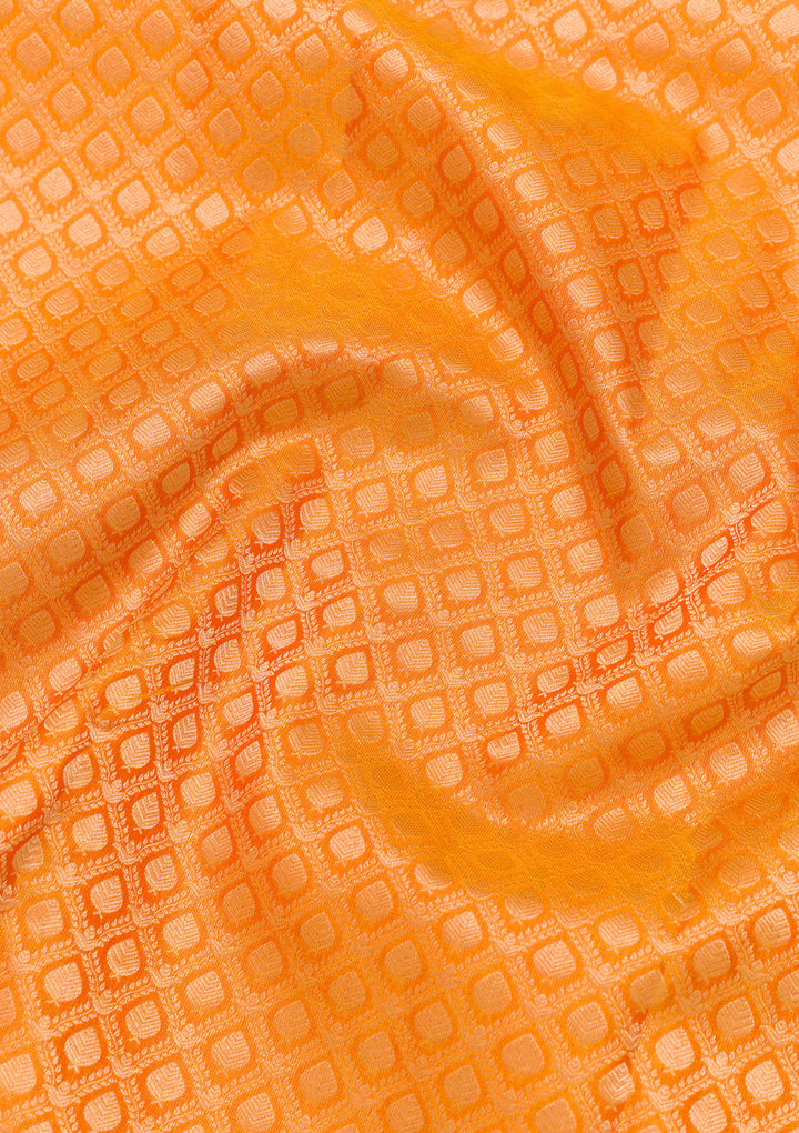 Mustard Zariwork Banarasi Pure Silk Saree