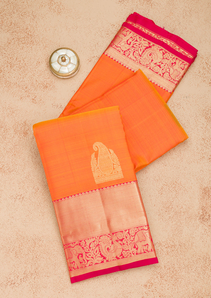 Mustard Zariwork Pure Silk Saree