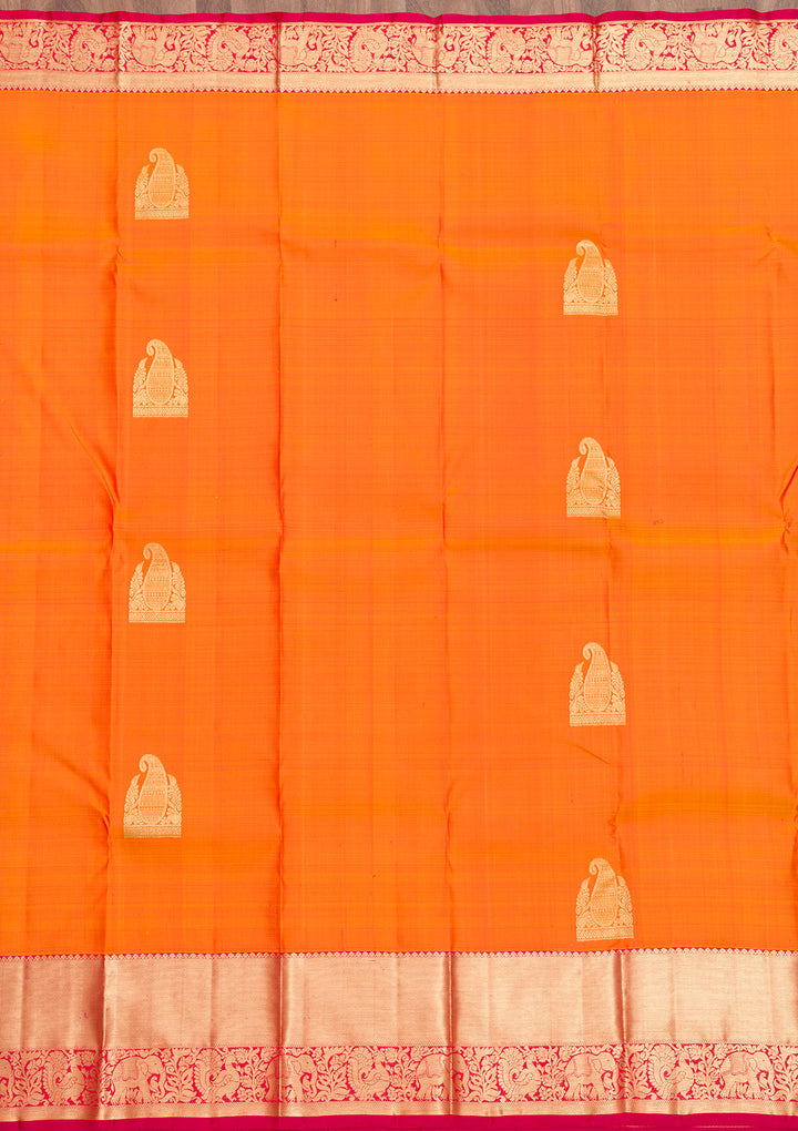 Mustard Zariwork Pure Silk Saree
