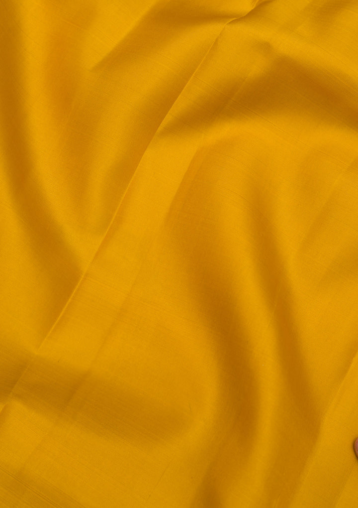 Mustard Zariwork Kanjivaram Pure Silk Saree