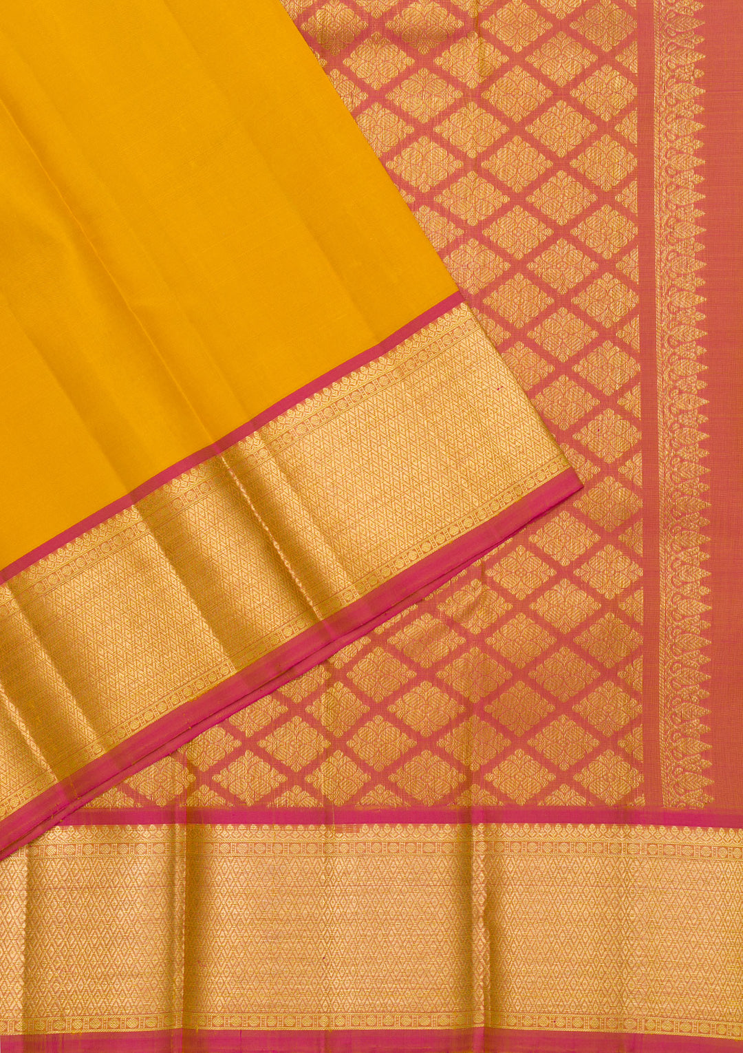Mustard Zariwork Kanjivaram Pure Silk Saree
