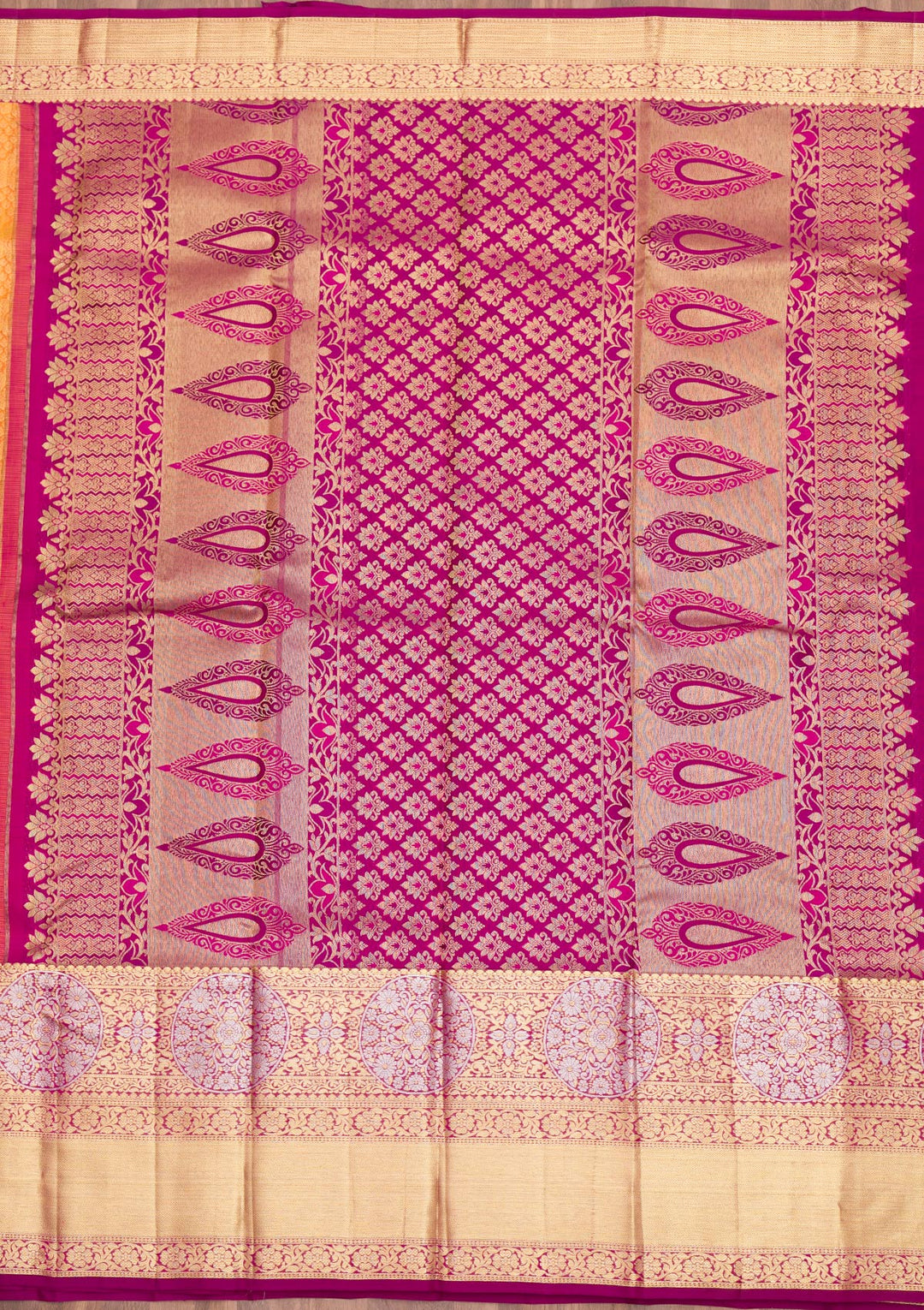 Mustard Zariwork Pure Silk Saree