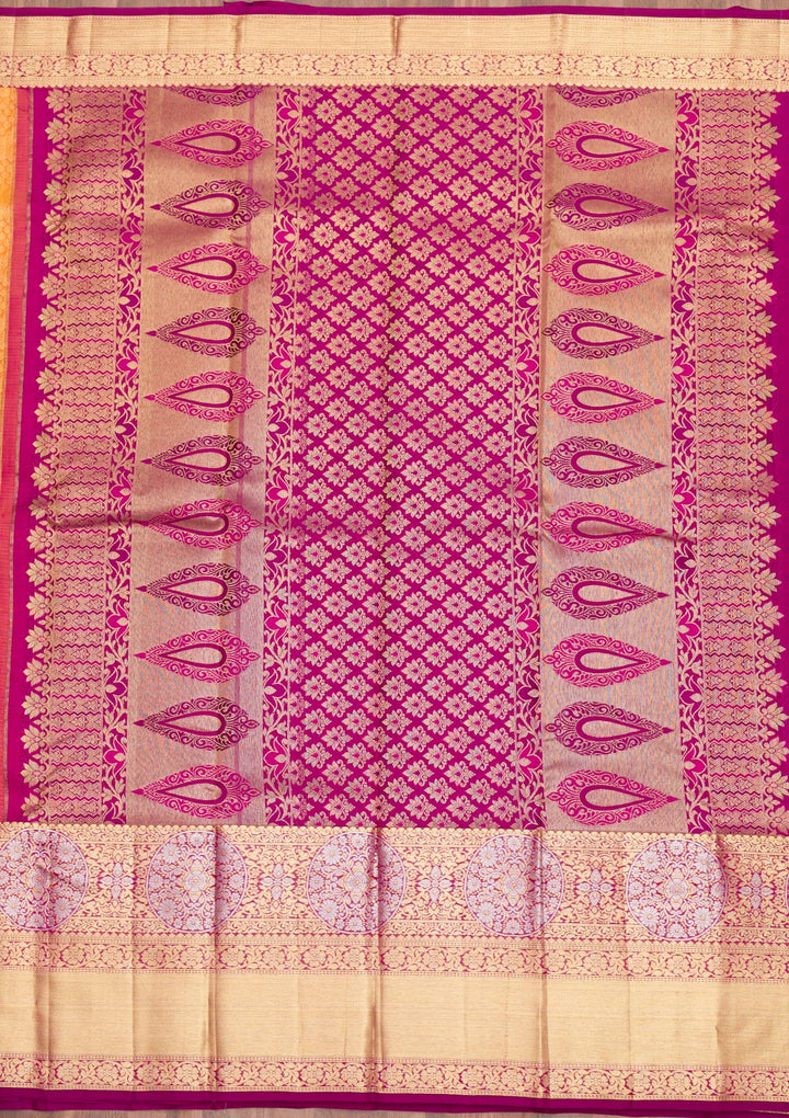 Mustard Zariwork Pure Silk Saree