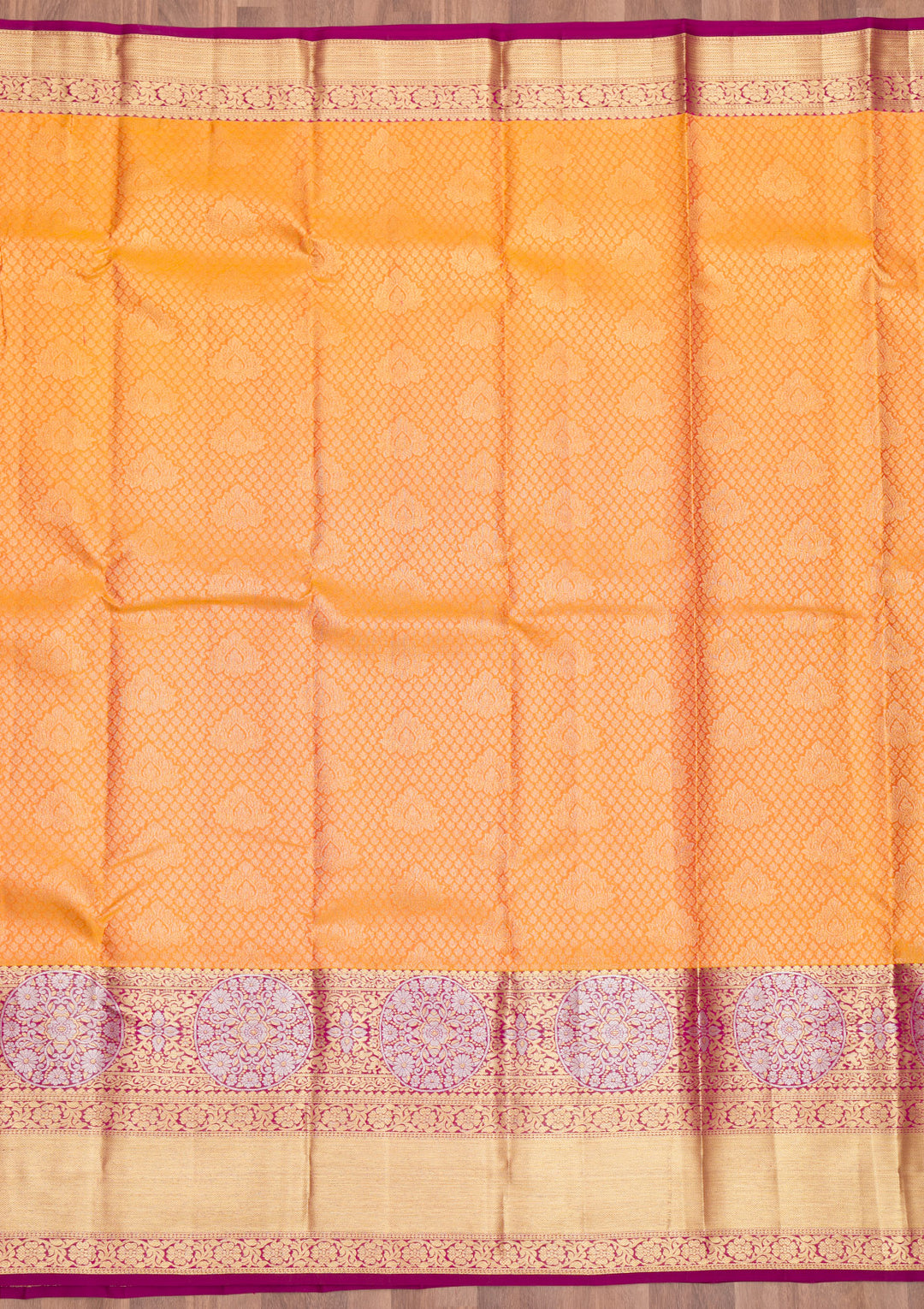 Mustard Zariwork Pure Silk Saree