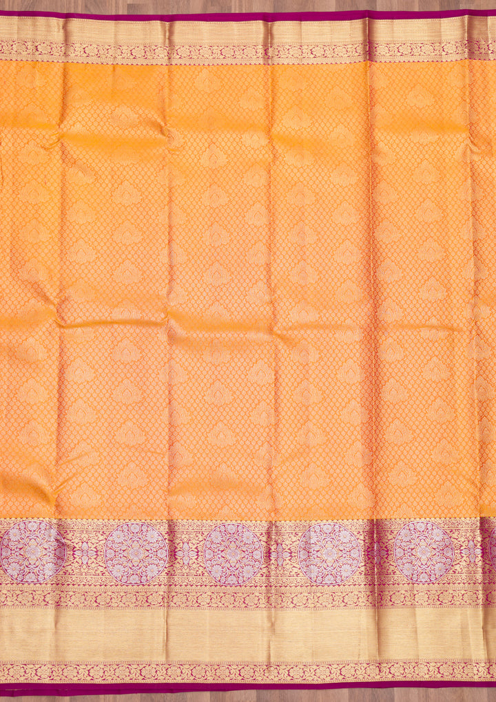 Mustard Zariwork Pure Silk Saree