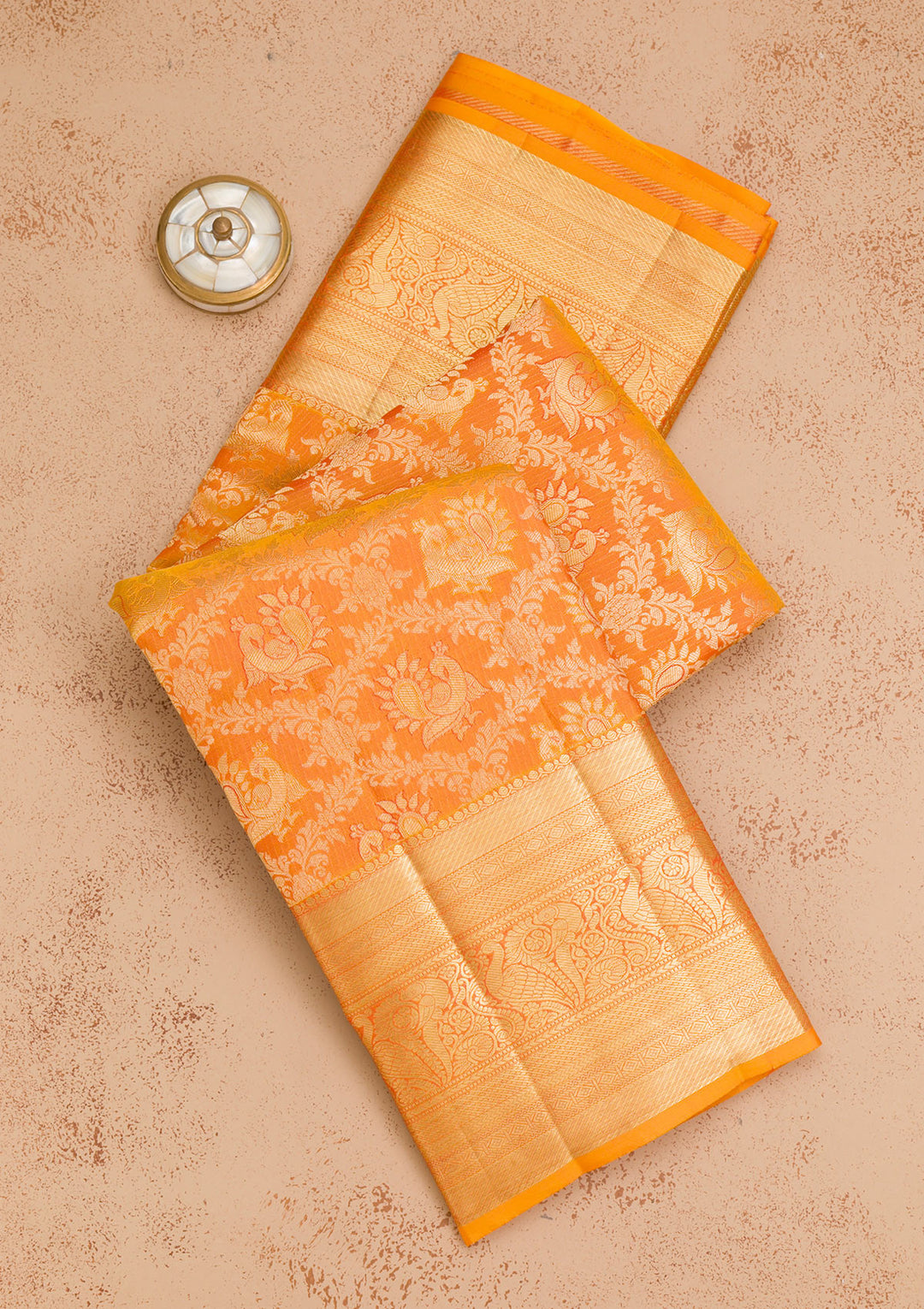 Mustard Zariwork Pure Silk Saree