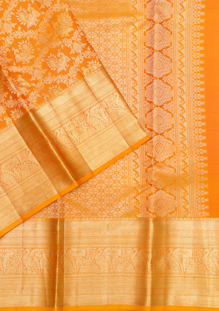 Mustard Zariwork Pure Silk Saree