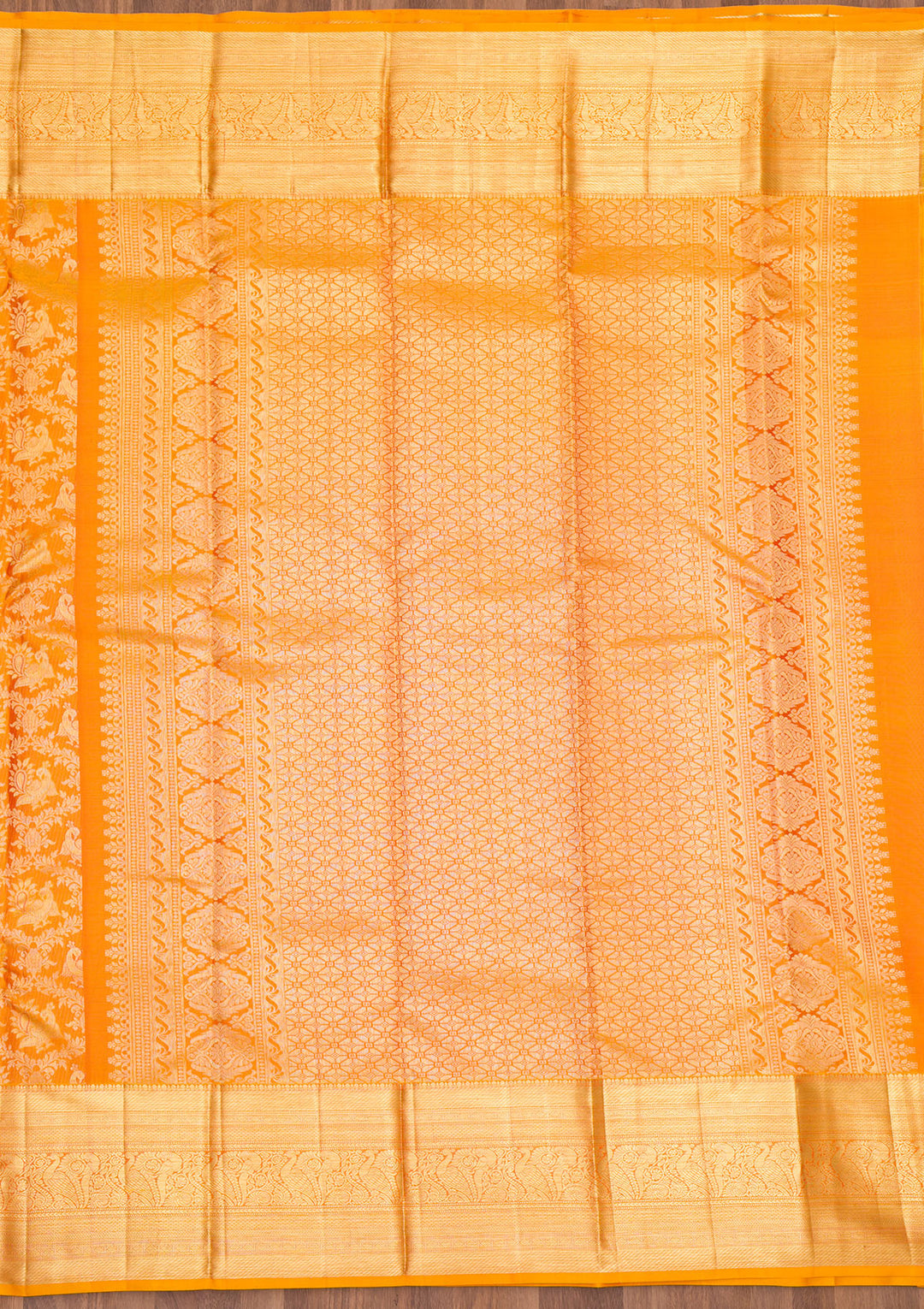 Mustard Zariwork Pure Silk Saree