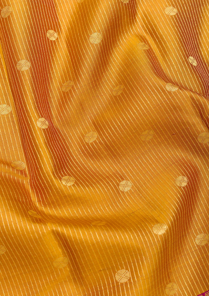 Mustard Zariwork Kanjivaram Pure Silk Saree