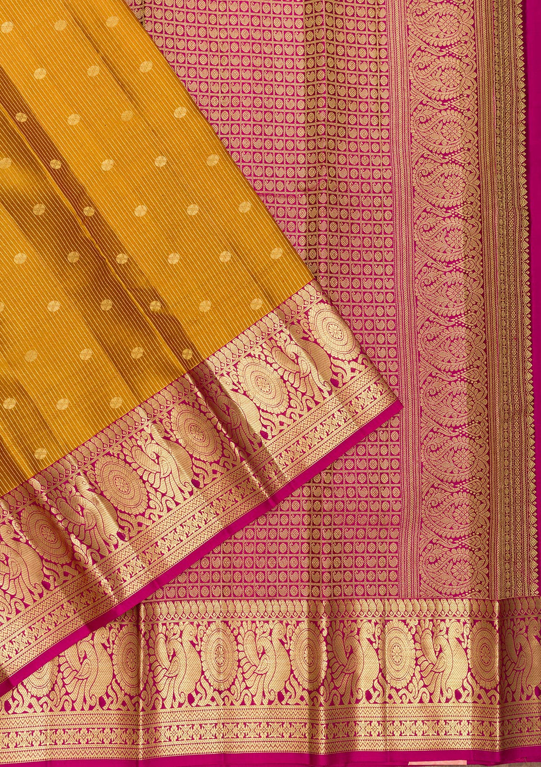Mustard Zariwork Kanjivaram Pure Silk Saree