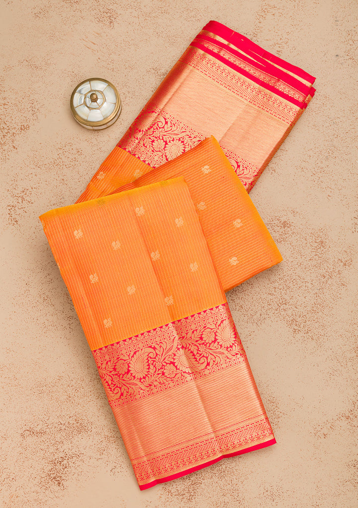 Mustard Zariwork Pure Silk Saree