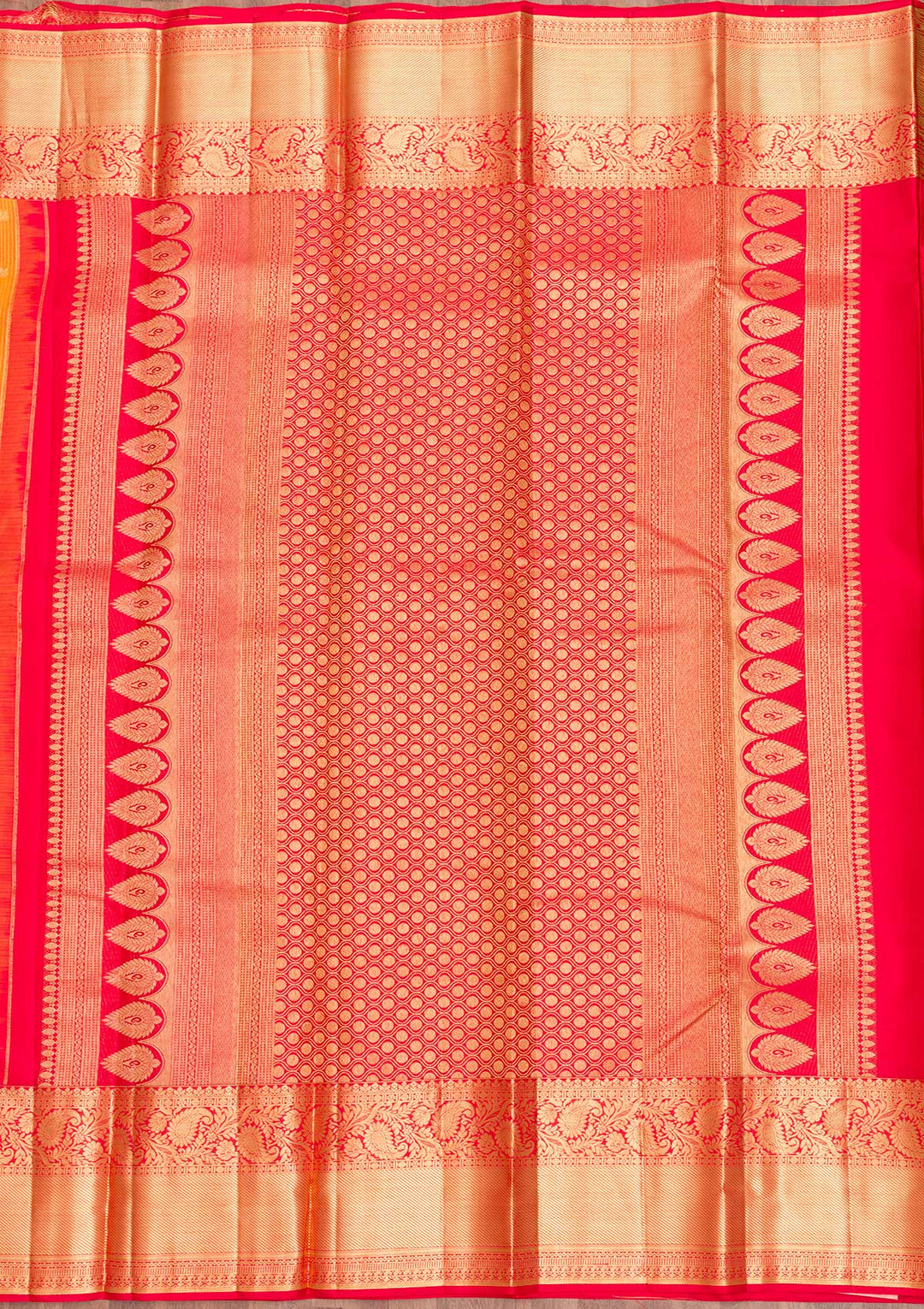 Mustard Zariwork Pure Silk Saree