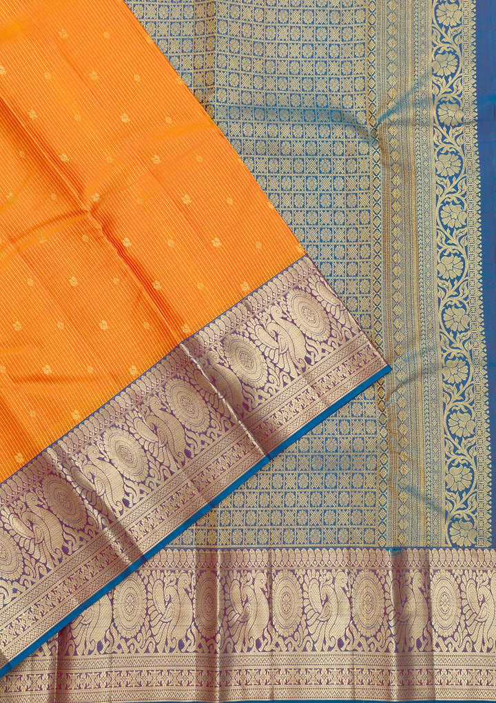 Mustard Zariwork Kanjivaram Pure Silk Saree