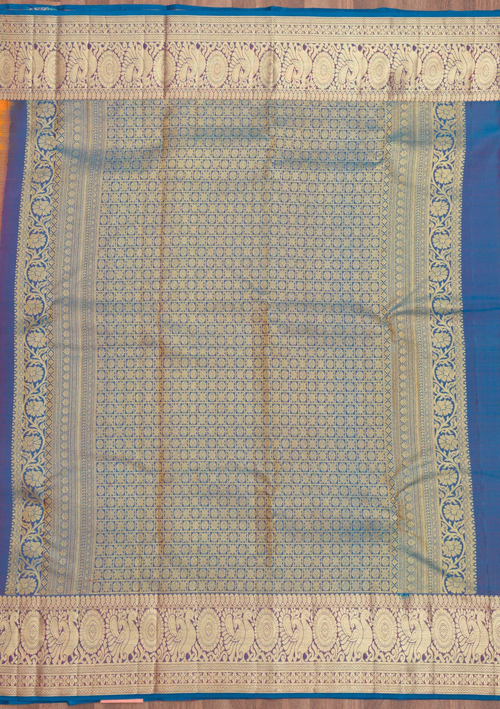 Mustard Zariwork Kanjivaram Pure Silk Saree