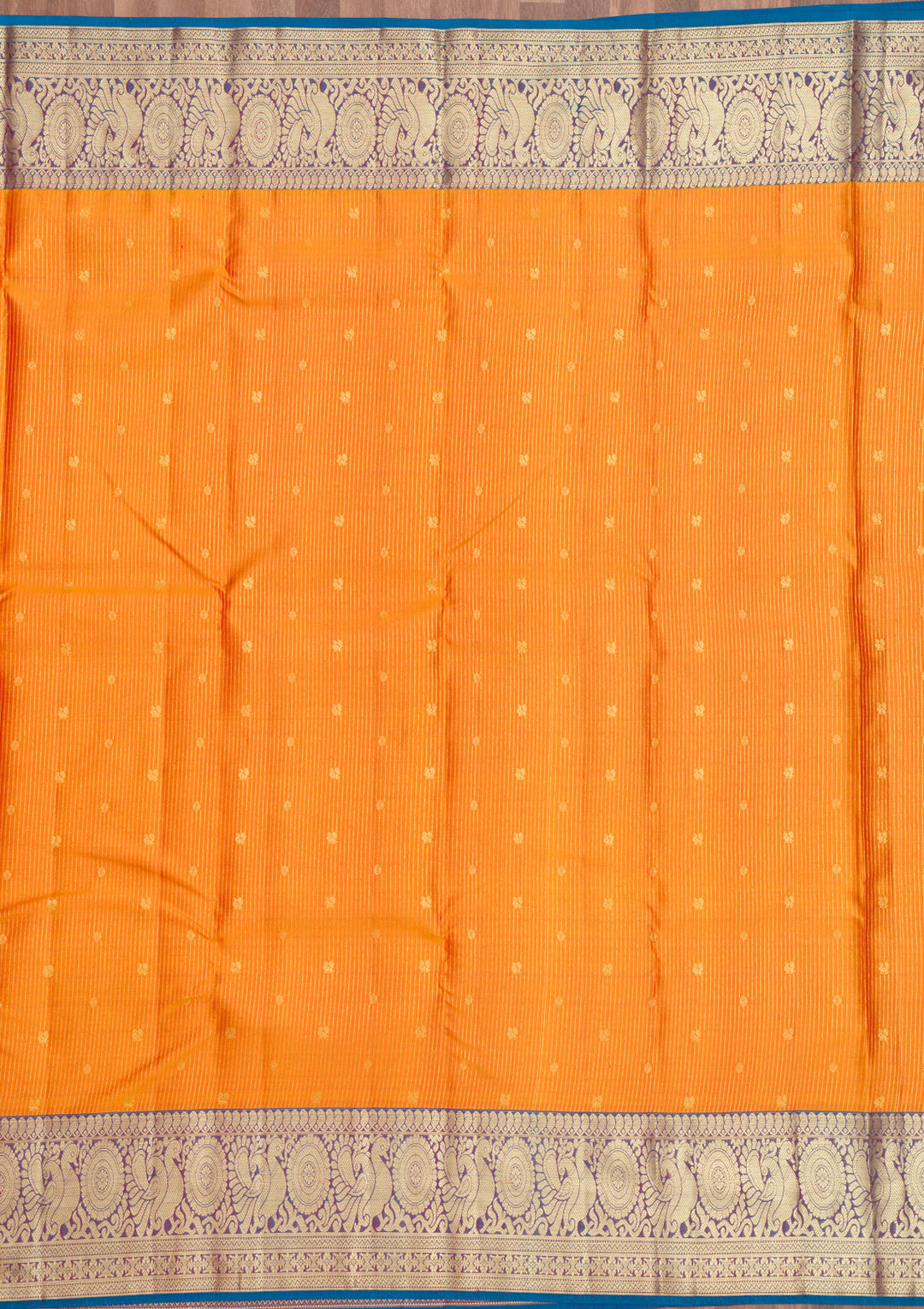 Mustard Zariwork Kanjivaram Pure Silk Saree