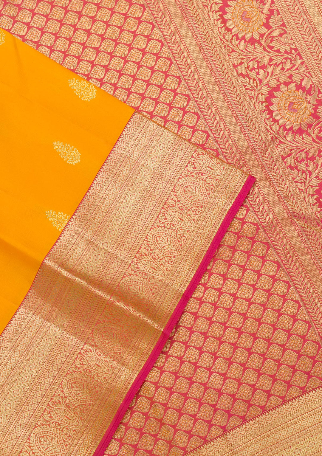 Mustard Zariwork Kanjivaram Pure Silk Saree