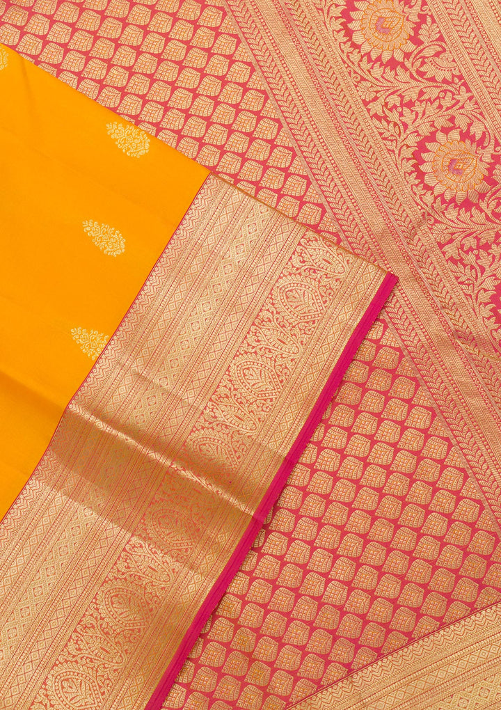 Mustard Zariwork Kanjivaram Pure Silk Saree