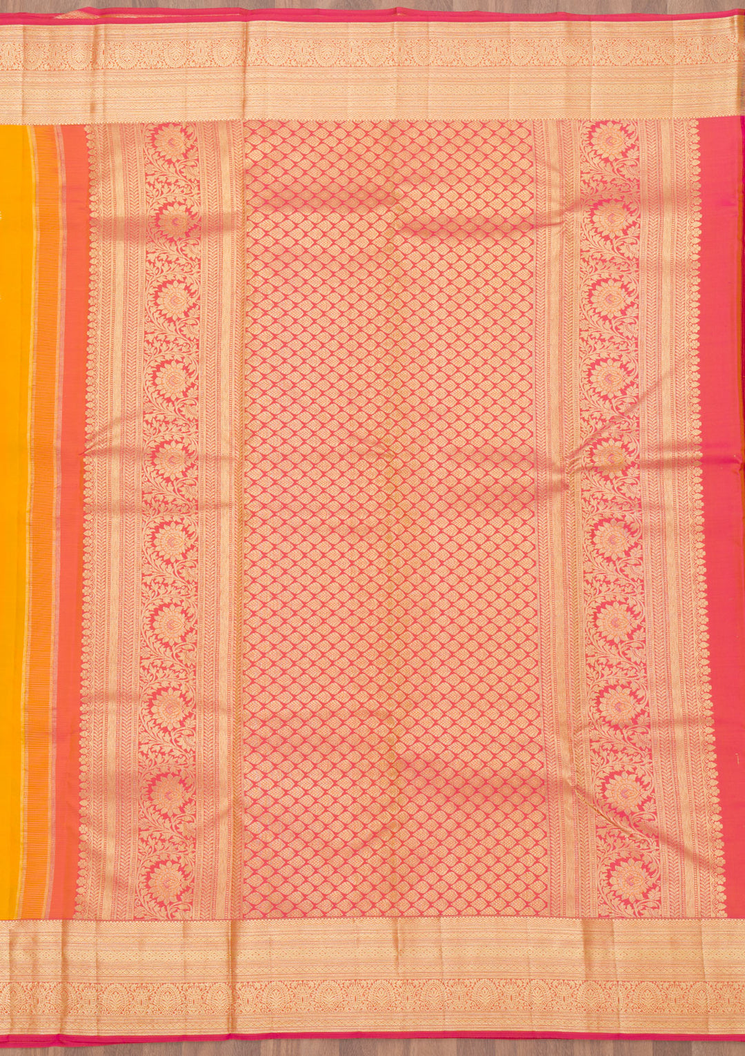Mustard Zariwork Kanjivaram Pure Silk Saree