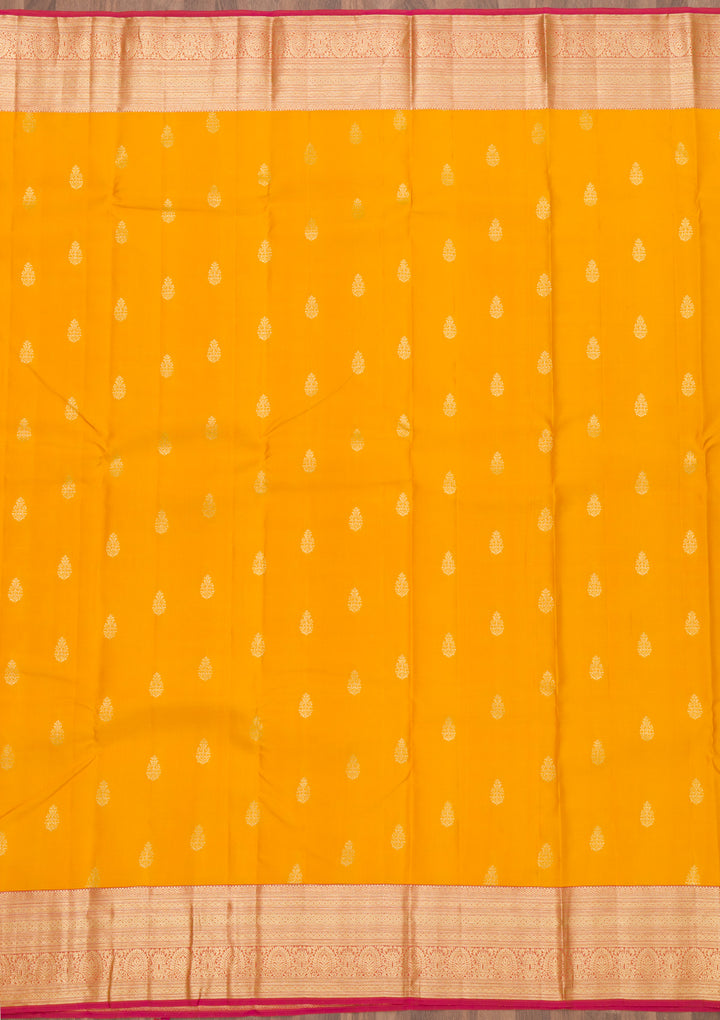 Mustard Zariwork Kanjivaram Pure Silk Saree