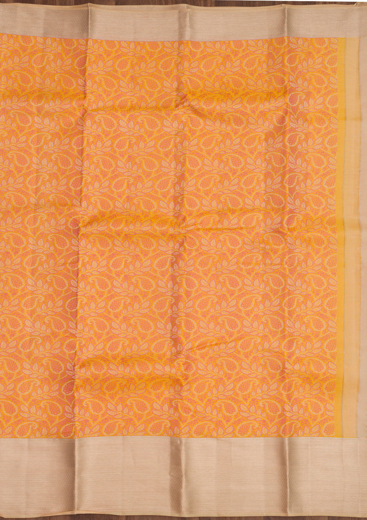 Mustard Zariwork Pure Silk Saree