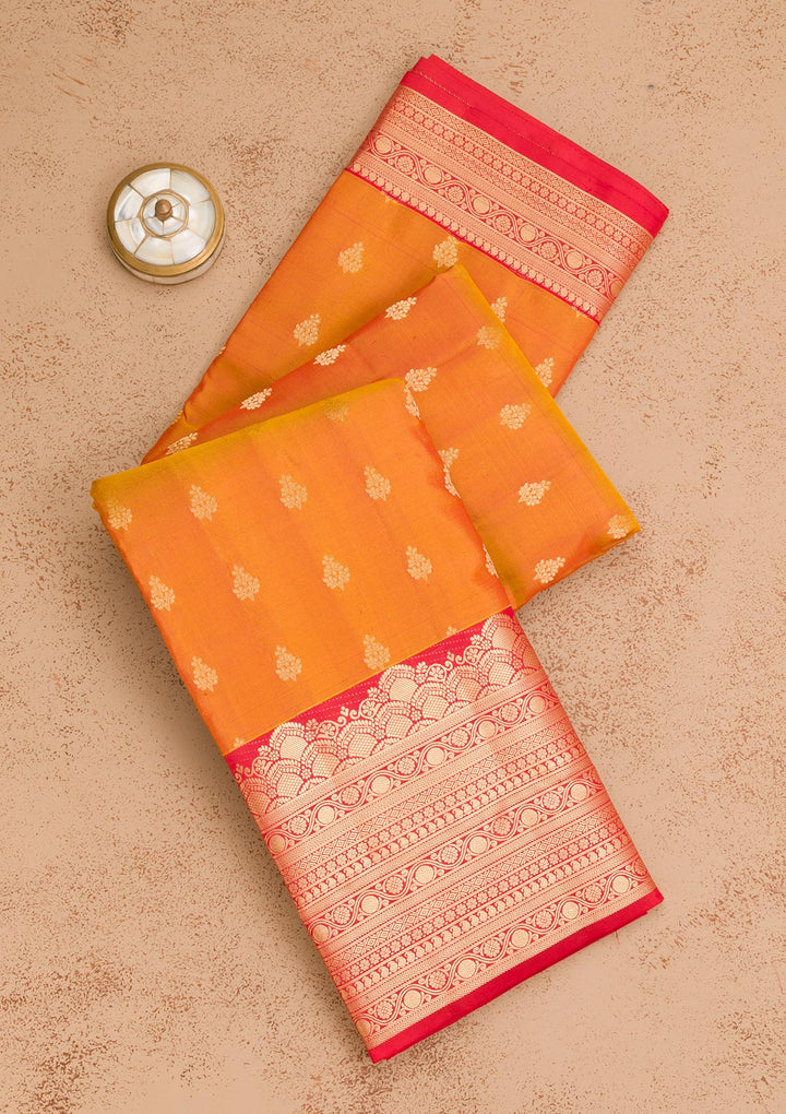 Mustard Zariwork Pure Silk Saree