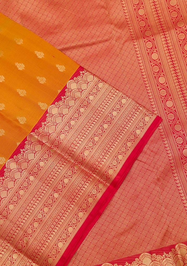 Mustard Zariwork Pure Silk Saree