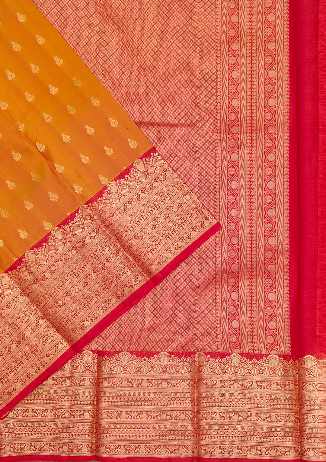 Mustard Zariwork Pure Silk Saree