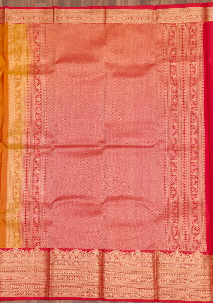 Mustard Zariwork Pure Silk Saree