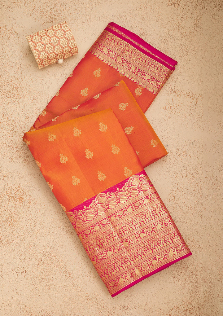 Mustard Zariwork Pure Silk Saree