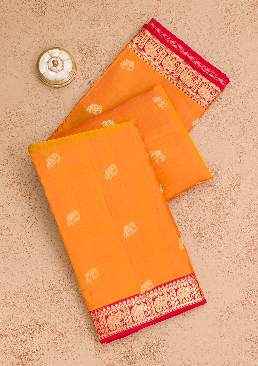 Mustard Zariwork Pure Silk Saree