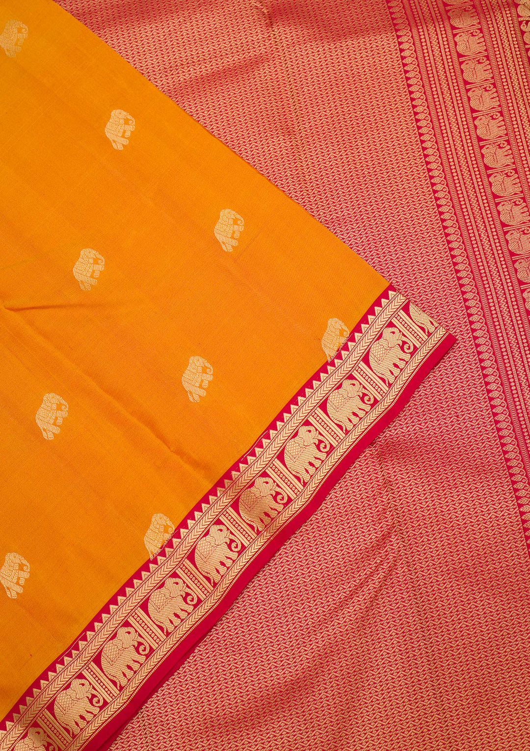 Mustard Zariwork Pure Silk Saree