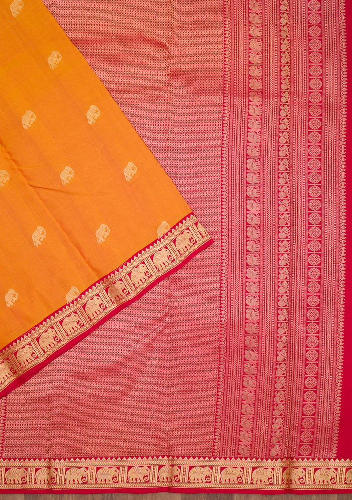 Mustard Zariwork Pure Silk Saree