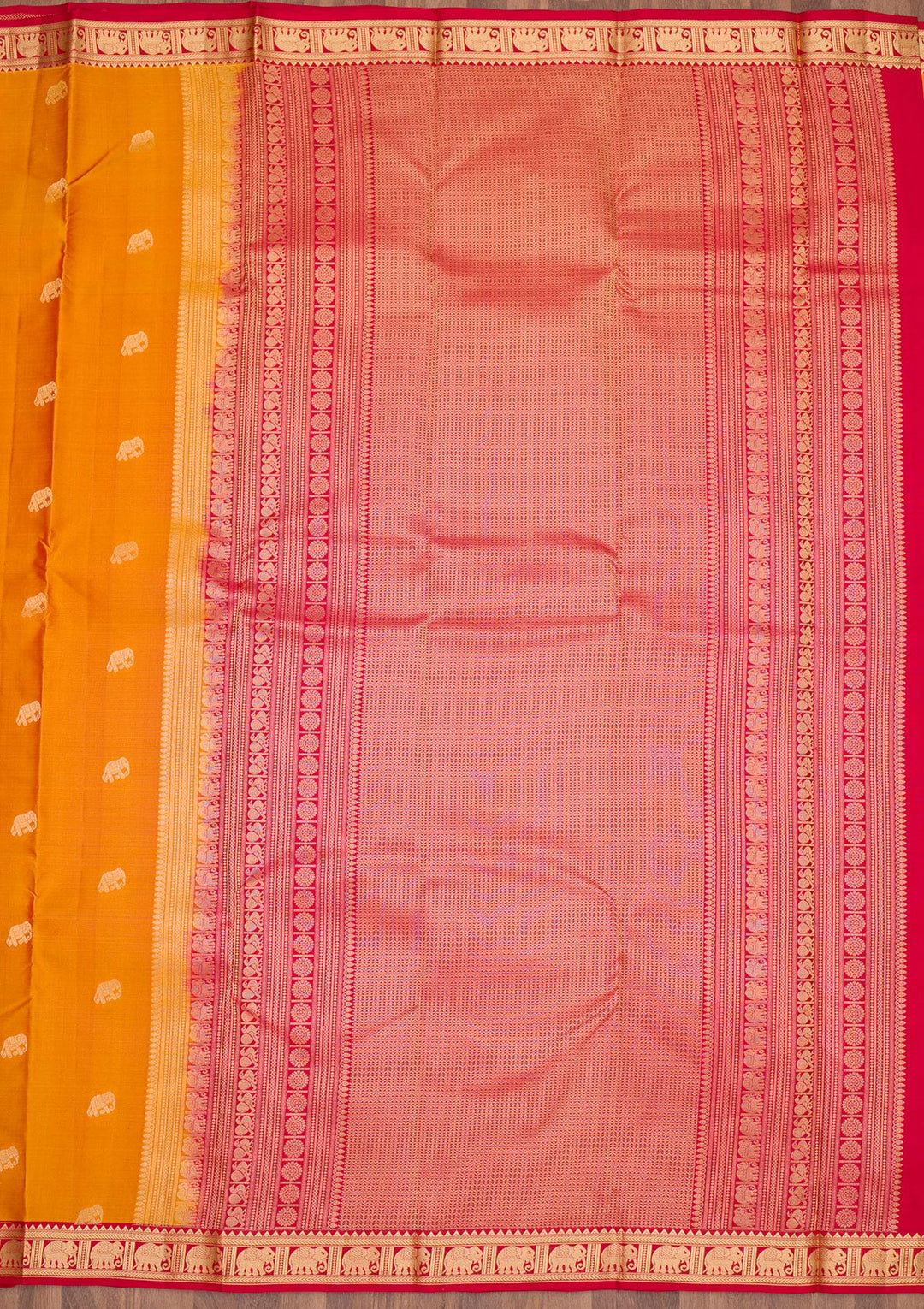 Mustard Zariwork Pure Silk Saree