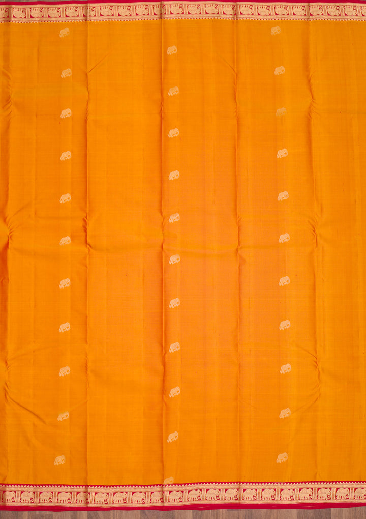 Mustard Zariwork Pure Silk Saree