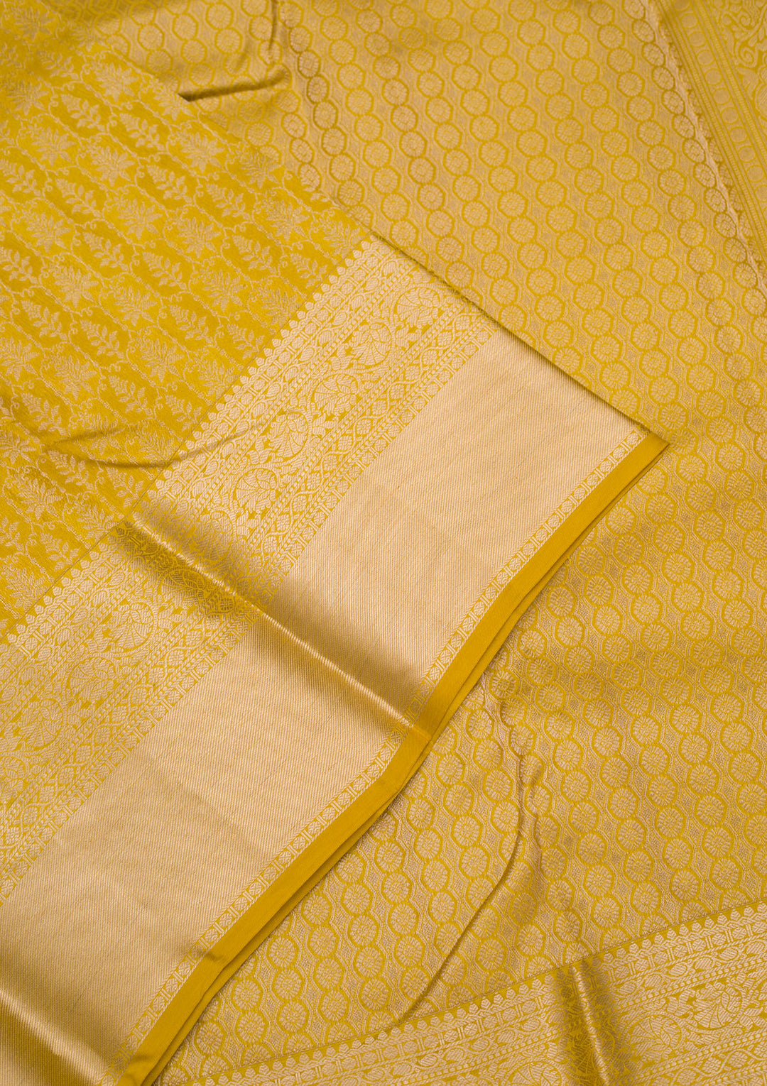 Mustard Zariwork Pure Silk Saree