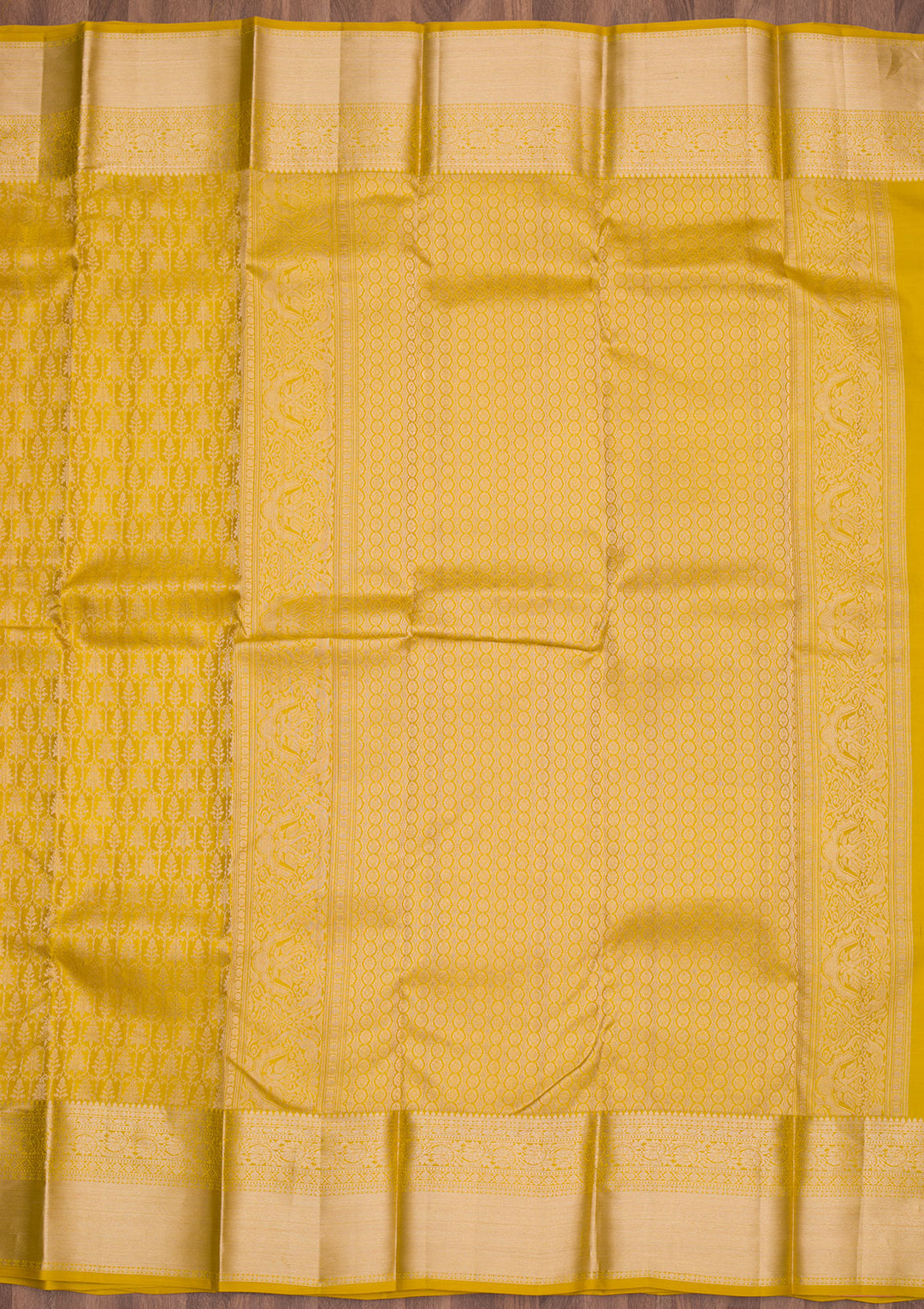 Mustard Zariwork Pure Silk Saree