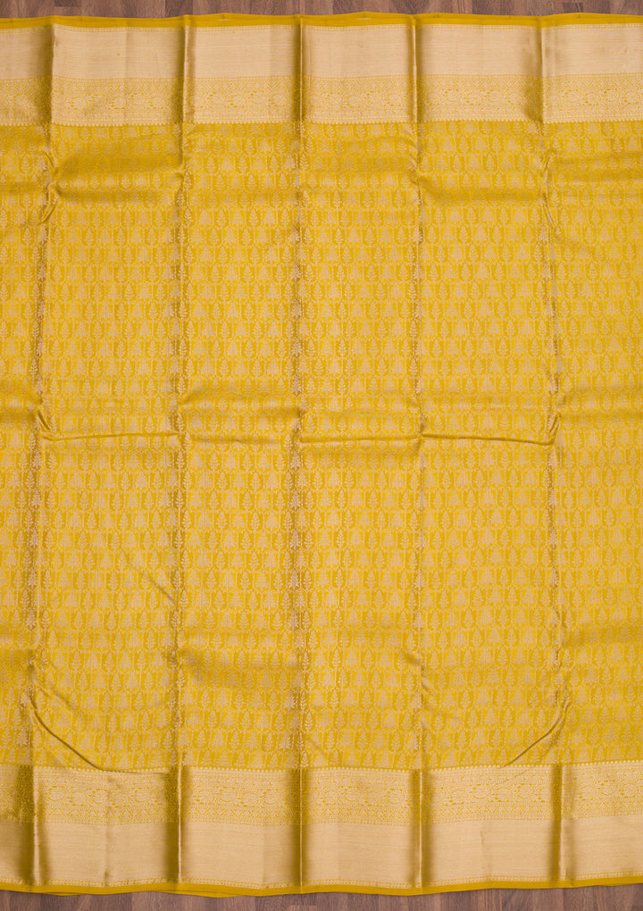 Mustard Zariwork Pure Silk Saree