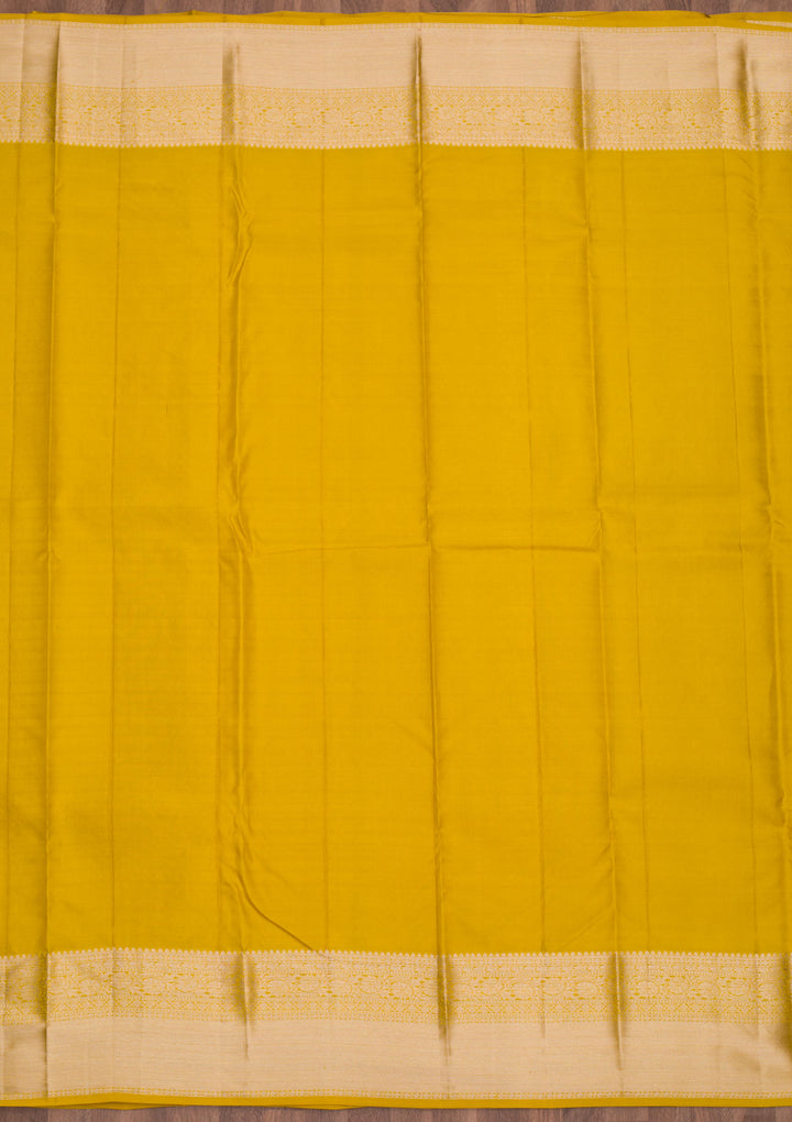 Mustard Zariwork Pure Silk Saree