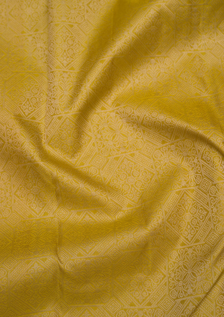 Mustard Zariwork Pure Silk Saree