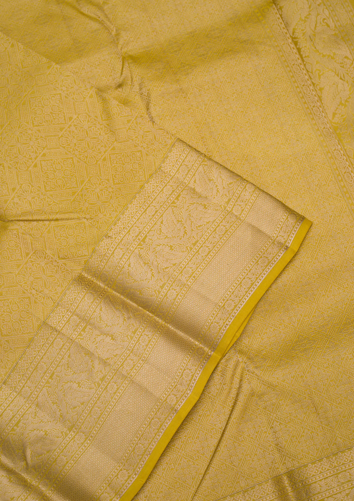 Mustard Zariwork Pure Silk Saree