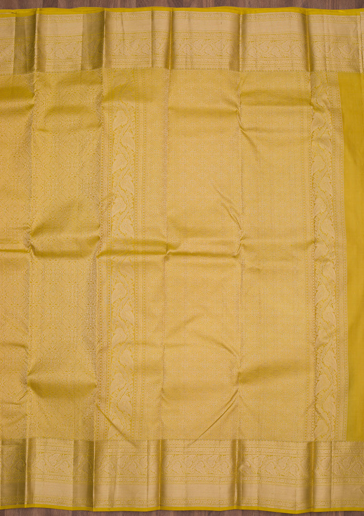 Mustard Zariwork Pure Silk Saree
