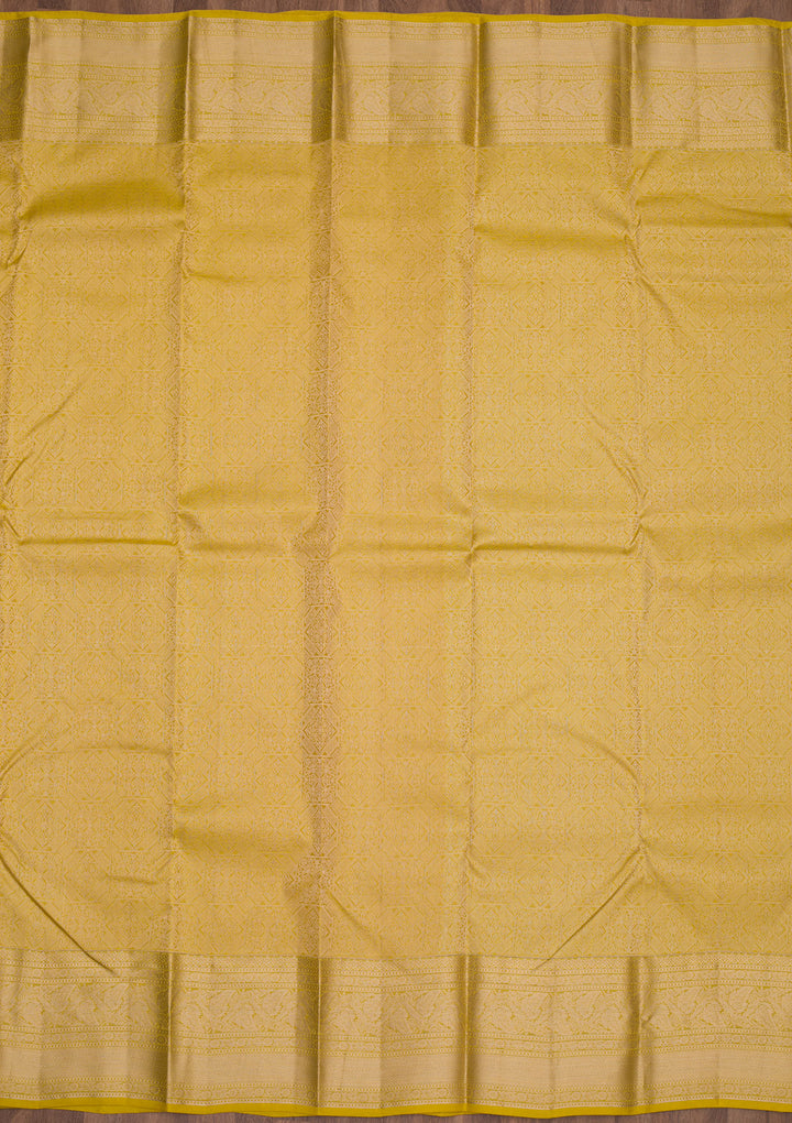Mustard Zariwork Pure Silk Saree