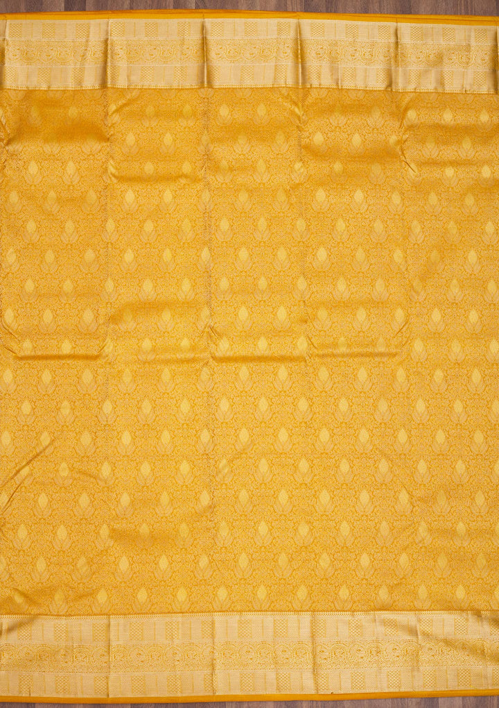 Mustard Zariwork Pure Silk Saree