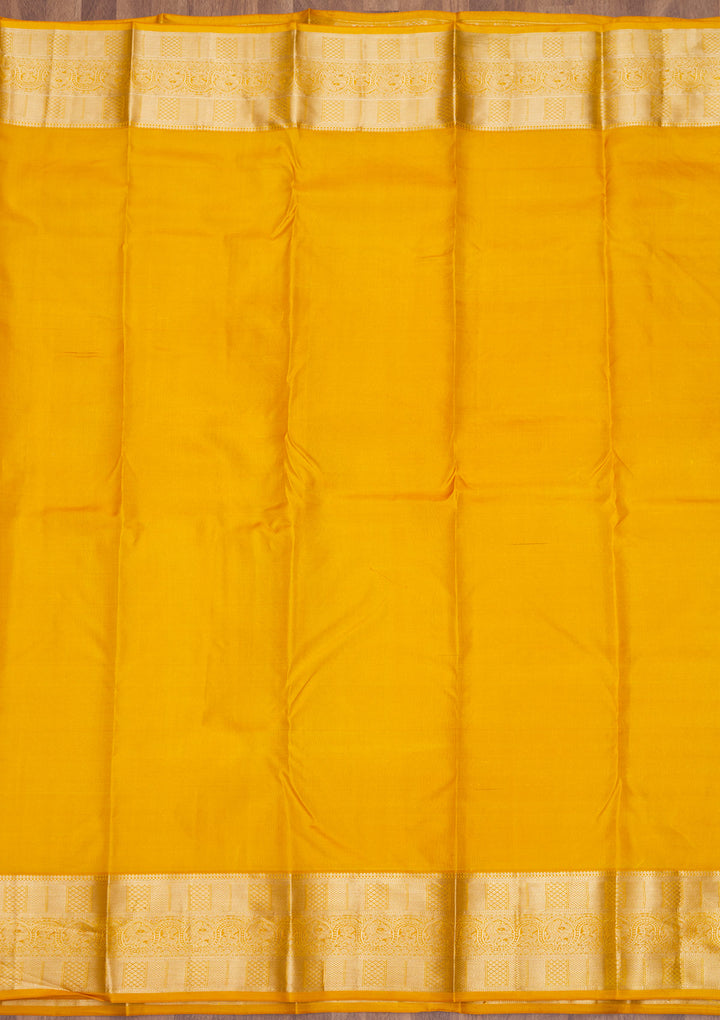 Mustard Zariwork Pure Silk Saree