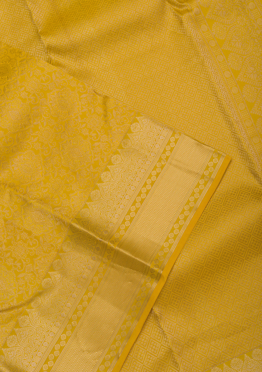Mustard Zariwork Pure Silk Saree