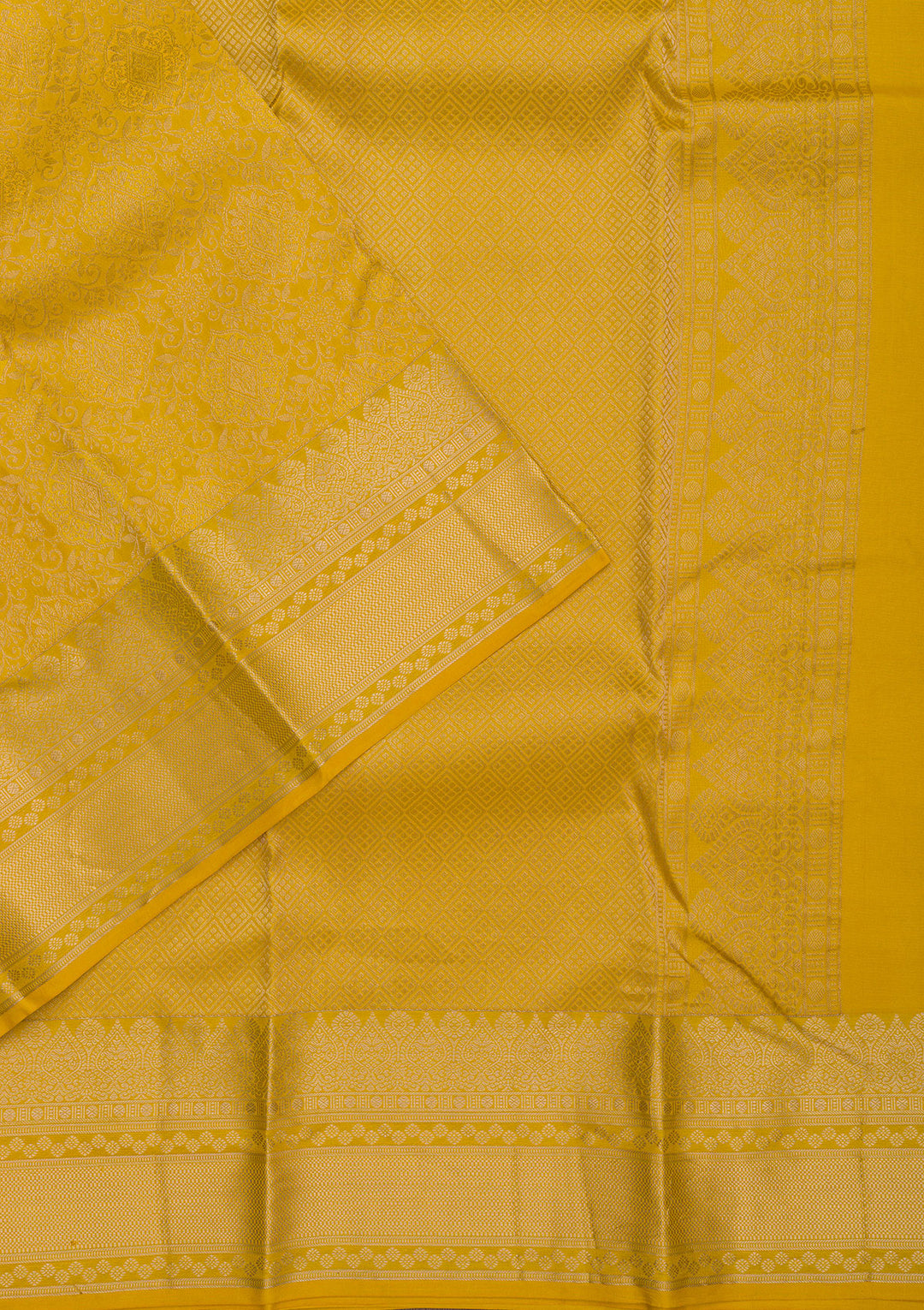 Mustard Zariwork Pure Silk Saree