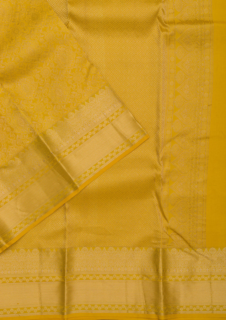 Mustard Zariwork Pure Silk Saree