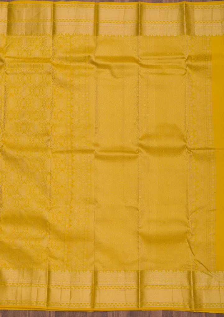Mustard Zariwork Pure Silk Saree