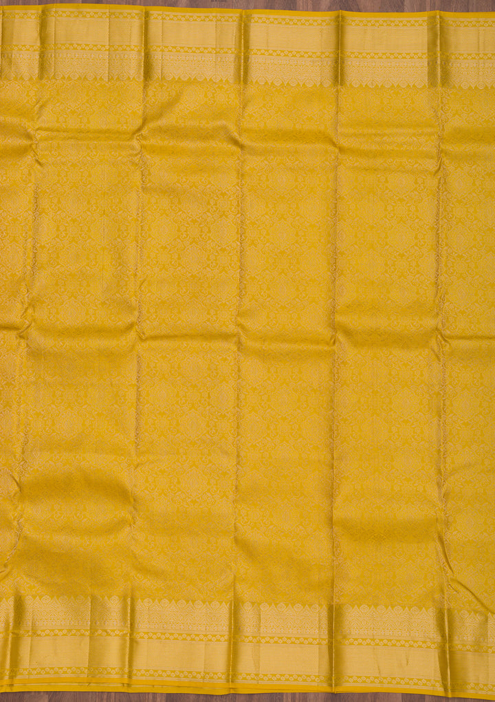 Mustard Zariwork Pure Silk Saree