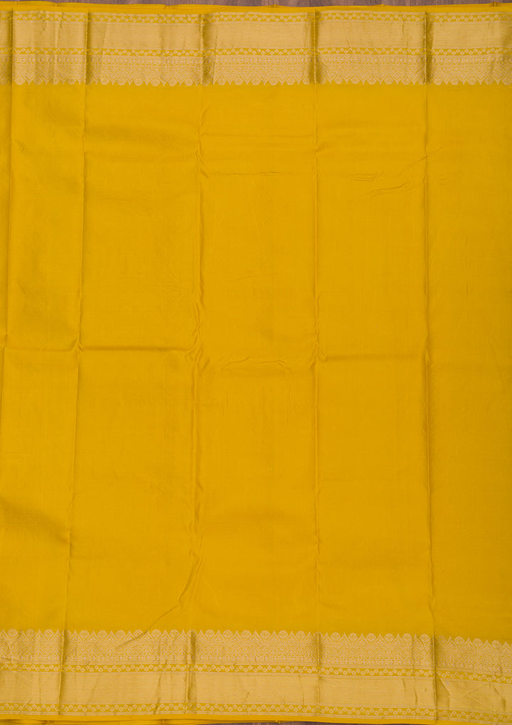 Mustard Zariwork Pure Silk Saree